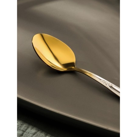 A dessert spoon “Patterns”, with NTP, thickness 1.8 mm, silver handle color-2