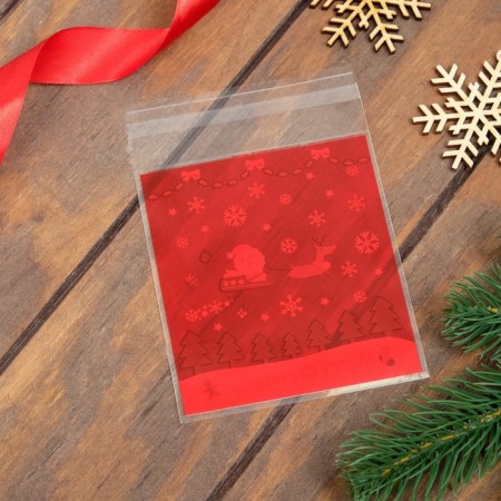 BOPP package with sticky tape, "New Year's flight", 10 x 11 cm-1