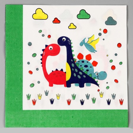 Paper napkins "Dear dinosaurians", in a set of 20 pcs.-1