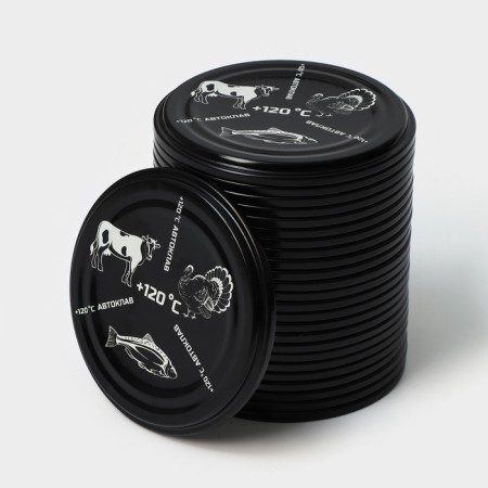 Autoclaving cover "Muscovite", SKO-82 mm, packaging 25 pcs, black and white color