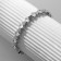 Bracelet with rhinestones "Heart" ice, 1 row, white color in silver