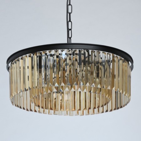 Goslar chandelier, 6x60W E14, black color, gold-3