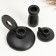 Set of candlesticks "Leo, Lund, Simon" Black gloss, 3pcs/8x10cm/4x8cm/3x6cm