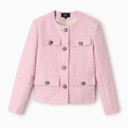 Women's tweed jacket mist r.44, pink-6