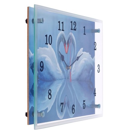 Carty clock is wall-mounted, interior "two white swan", silent, 25 x 35 cm-1