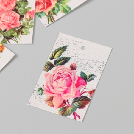 Cardboard "Flowers 04" set 10 pcs (4 types) 4x6 cm-2