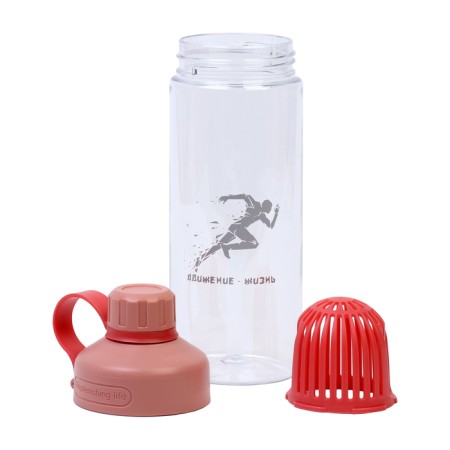 Water bottle, 550 ml, "movement - life", red-1