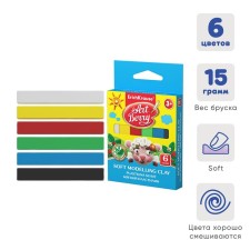 Soft plasticine (wax), 6 colors, 90 g, artberry premium, with aloe vera, cardboard, with euro suspension