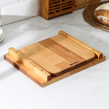 Grootboard ADELICA, with a retractable tray, saturated with mineral oil, 30 × 24 cm, a tray 22 × 22 cm, birch-4