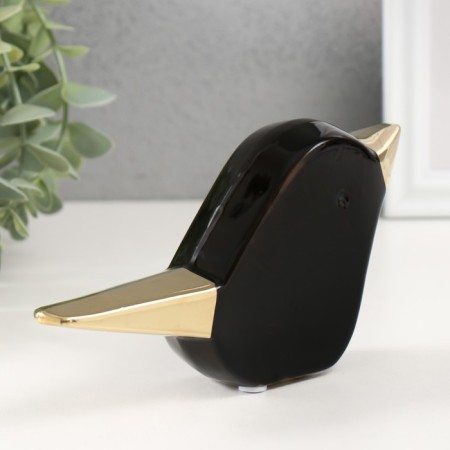 Souvenir ceramics "bird" black with gold 15.5x3.3x9 cm-2