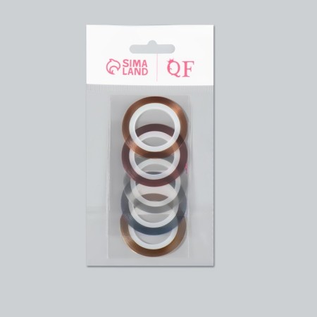 Adhesive tape for decor, 5 pcs, 1 mm, 18 m, multi -colored-2