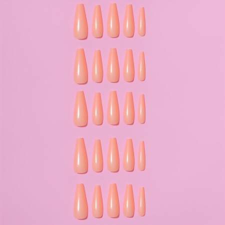 Patch nails, 100 pcs, shape of the ballerina, in the container, peach color-2