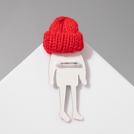 Brooch "Girl" hipster, colored in silver-4