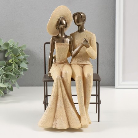 Polystone souvenir "Stylish couple on a bench" 13x12.5x24.5 cm