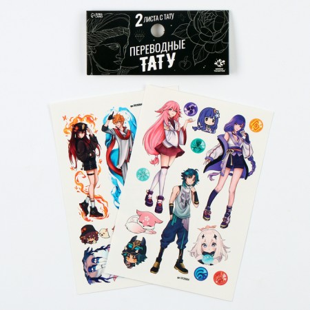 Translated tattoos "Anime of the Elements", 2 sheets, tattoos - 21 pcs.
