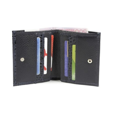 Wallet, button, 6 pockets, 1 section for trifles, n/k blue kayman/Blue Fleeter-1