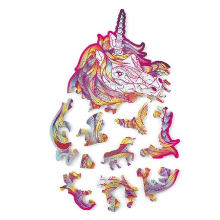 Wooden puzzle "Unicorn: Blue Flame", 16 × 17 cm-2
