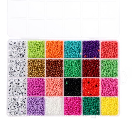 Set for creativity "Create your decoration", beads, letters, 24 types-7