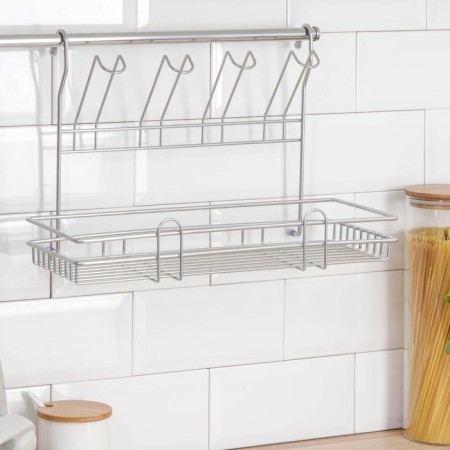 Railing shelf combined with a glass holder, 39.5 × 15 × 27 cm, d = 16 mm, chromium color-1