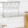 Railing shelf combined with a glass holder, 39.5 × 15 × 27 cm, d = 16 mm, chromium color