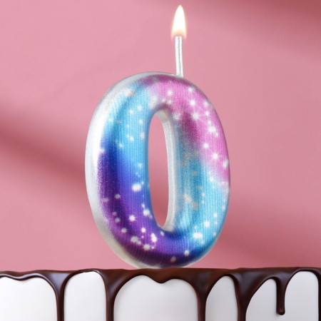 Candle for cake the number "0", space, 5.5 cm, 16 minutes