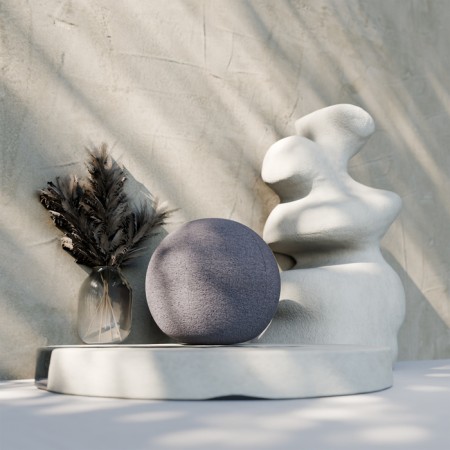 Pillow Decorative Ethel "Shar" d = 30. TsV. Svetlo-gray-4
