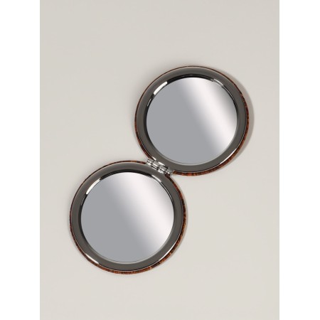 Mirror folding "Ornament", D = 7.2 cm, with an increase, brown color-4