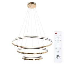Suspended chandelier Arte Lamp Meridiana A2198SP-3GO, LED, 150 W, 80x80x140 cm, 7000 lm, remote control, golden