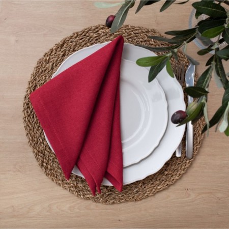 Set of napkins "Ibiza", size 43x43 cm, wine color