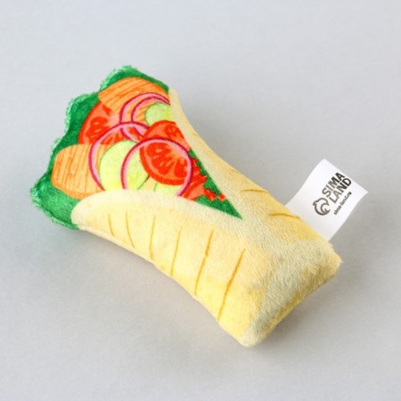 A toy for cats with mint "shawarma" from textiles, 9x5.2 cm-3