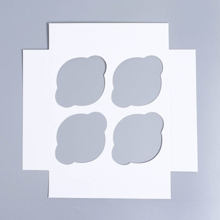 Capley box, confectionery packaging with a window, 4 cells "Flowers", 16 x 16 x 10 cm-4