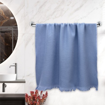 Terry towel "Sauna", 320 g, size 100x150 cm, blue color-3