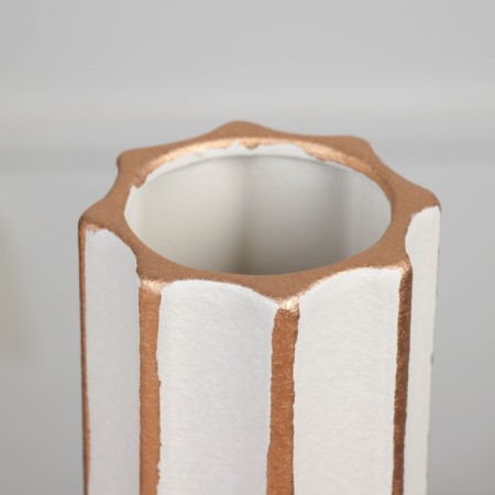 VAZA Ceramics Table "Michel" 23.5x10 cm, white-golden-1