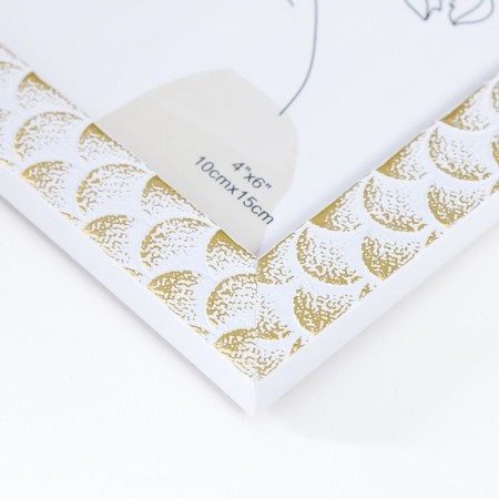 Photo frame plastic 10x15 cm "Moon phases" white with gold 17.5x12.3 cm-2