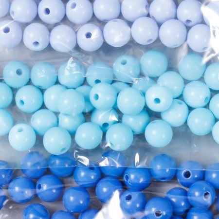 Beads for creativity "Balls", 8 mm, 30 grams (lilac, turquoise, blue)-1