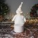 Soft toy "Snowman in a suit with stars and in a cap" 46x19 cm, golden-white