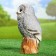 Garden figure "Owl on a tree" gray, 26cm