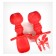 Set of children's cutlery, fork, spoon, red color