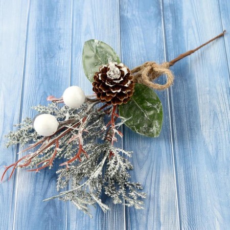 Decor "Winter charm" bumps balls of twigs in silver, 20 cm