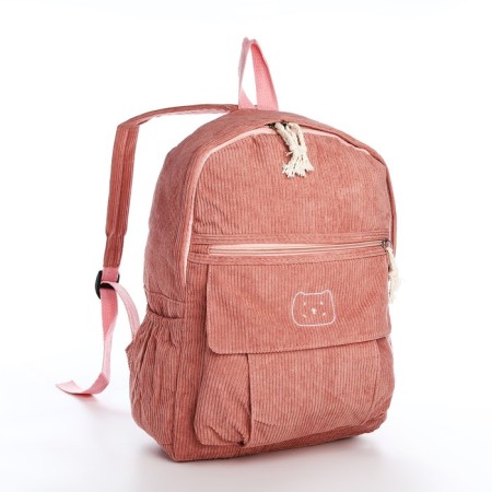 Young backpack from textiles on lightning, 4 pockets, pink color-2