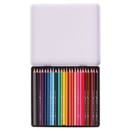 Aquarelle 24 -color pencils, in a metal box with a lodge-1