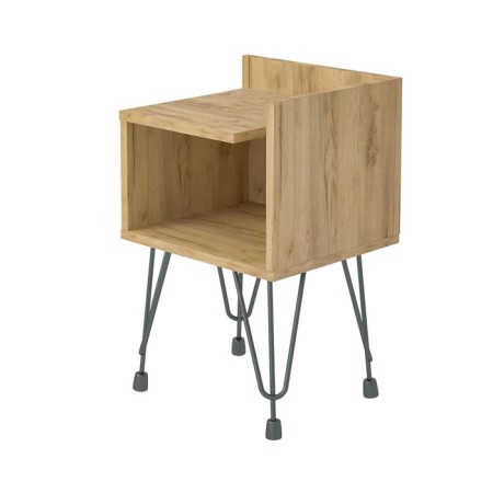 Bedside table Liverpool 35x35x48 cm, oak craf gold, black-1