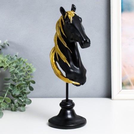 Souvenir Polystone Bust "Head Head" Black with gold 10x11x31.5 cm-3