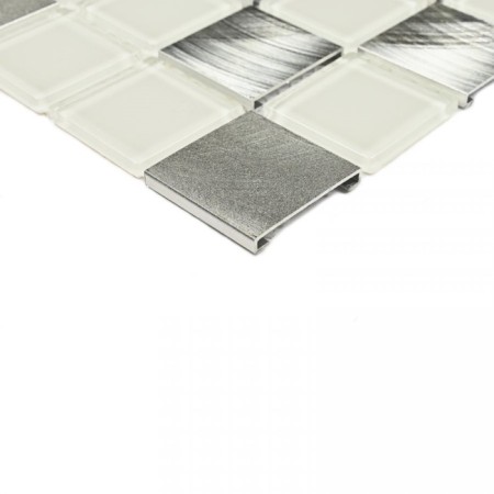 Glass mosaic Bonaparte Titan Silver, 318x318x4 mm-1