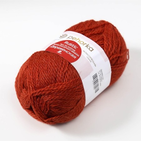 Yarn "village" 100% half-carbonated wool 250m/100g (30-sv. Terracot)-4