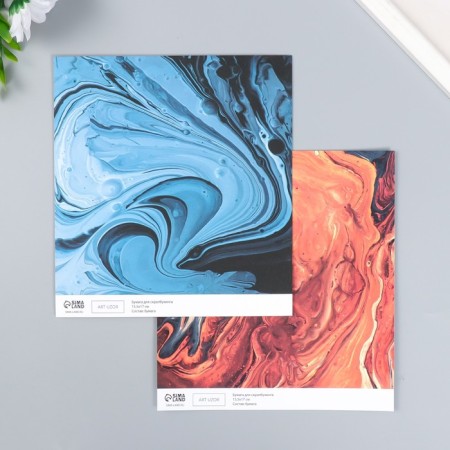 Scrapbooking paper bilateral "paint stains" density 180 g 15.5x17 cm-1