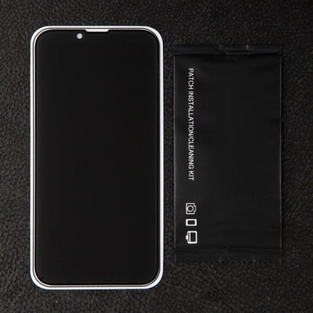 Protective glass for the iPhone 13/13 Pro/14, Antishpion, 9h, 0.33 mm, black frame-1