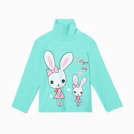 Turtleneck for girls, menthol color, height 98 cm