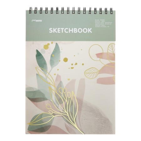 Sketchbook 21x29cm for pastel, 30 sheets "Flowers", hard cover, density 130 gr, mix-4