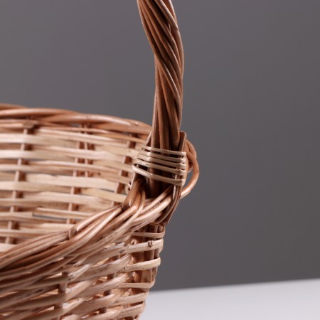 Basket "New", bottom: 34 × 24 cm, top: 43 × 37 cm, h = 14/19/41 cm, manual weaving, veneer, lobe-5